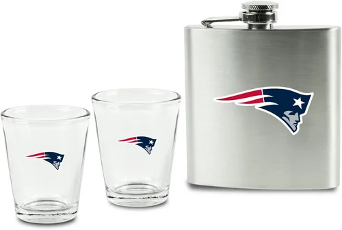 Miniatura 3 de Juego de vasos de chupito y petaca de acero inoxidable de la NFL