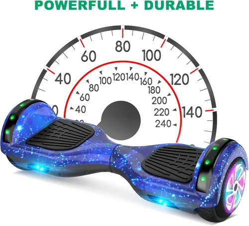 Miniatura 2 de CBD Patinete con luces LED Corlorful, ruedas de 6.5 pulgadas, scooter doble de 300 W para niños, niñas, niños y adultos, todas las edades A04-Azul
