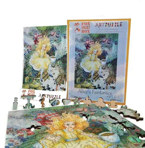 Miniatura 7 de Paquete de madera para adultos con piezas de forma única, fabricado en Estados Unidos por FoxSmartBox - 250 piezas - Alice's Fantasies