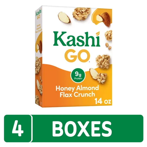 Miniatura 3 de Kashi Go - cereal para desayuno, miel de almendras Flax Crunch, proyecto verificado sin OMG, caja de 14 onzas (4 cajas)