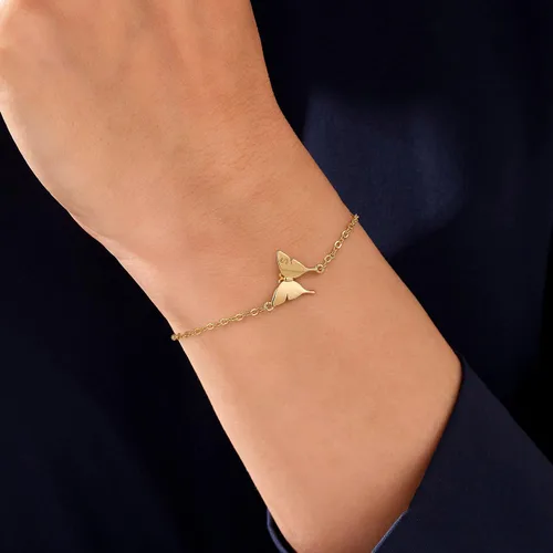 Miniatura 2 de BRIJEWLIC Butterfly Bracelet Gold Bracelets for Women, 14K Gold Plated Butterfly Cute Bracelets Initial Bracelets for Women Teen Girls Gifts Gold