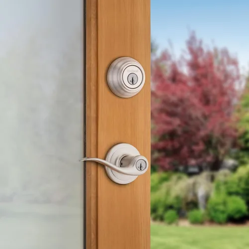 Miniatura 2 de Kwikset Signatures Tustin picaporte SmartKey, cilindro único, paquete combinado, 991TNL 15 SMT CP K4 Níquel satinado