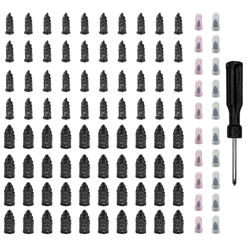 Kit de tapones de neumáticos para reparación de neumáticos, kit de uñas de goma de 2 tamaños, tornillos de reparación de neumáticos planos con