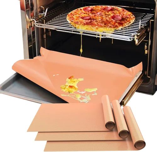 Miniatura 10 de Revestimientos para horno para la parte inferior del horno, 16 x 24 pulgadas de grosor, antiadherentes, antiadherentes, forros de horno Negro
