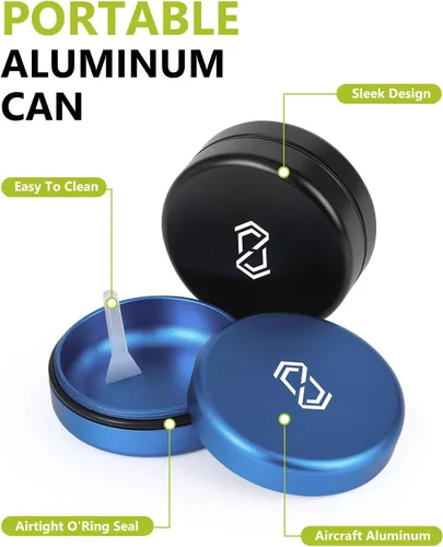 Miniatura 4 de OZCHIN Lata de metal para ZYN para Snus – 2 latas – Contenedor portátil hermético de aluminio sin olor, a prueba de olores, tapa de rosca, a prueba
