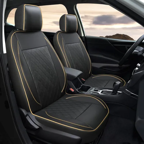 Miniatura 2 de GIANT PANDA Funda de asiento delantero de automóvil para Subaru, fundas de asiento de cubo de piel sintética con ribetes de ajuste personalizado