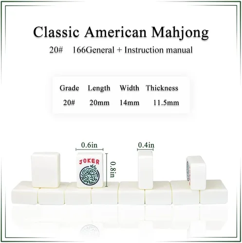 Miniatura 6 de drizzle Travel Mini juego de Mahjong americano - 166 azulejos blancos Incluye comodines 0,8" Material de melamina blanca - con estantes, Panda