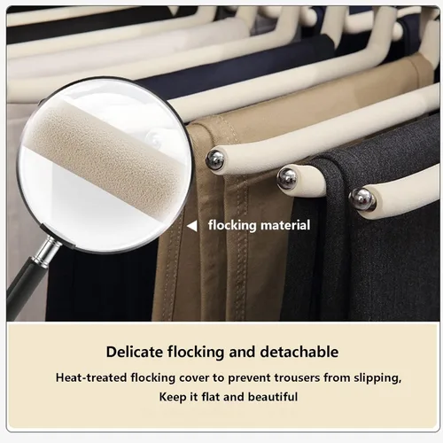 Miniatura 3 de Perchero extraíble de doble fila, 20 brazos, estante de acero para pantalones, organizador de pantalones extraíble, colgador de pantalones montado