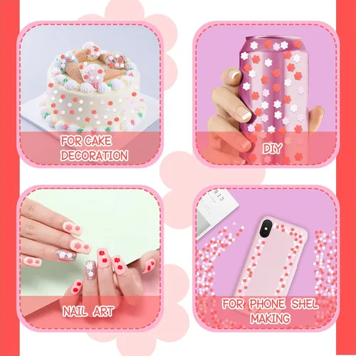 Miniatura 3 de Rebanadas de flores de 3.53 onzas, chispas falsas de polímero, gránulos de resina de resina para resina, chispas de caramelo falso, para arte
