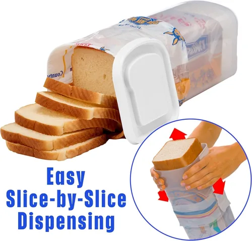 Miniatura 4 de Buddeez Bread Buddy - Recipiente hermético para almacenamiento de pan, diseño dispensador Slice by Slice, organizador perfecto para despensa, tapa