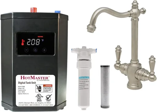 Miniatura 13 de Westbrass DT1F205-62 Victorian 9 pulgadas Grifo instantáneo caliente y frío con sistema de tanque digital HotMaster DigiHot Dispensador de agua