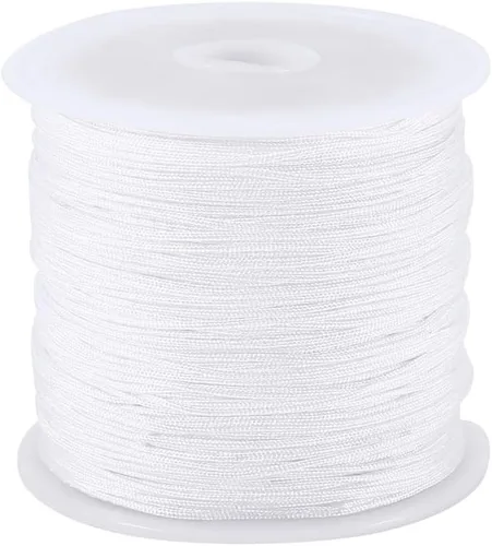 Miniatura 11 de Cordón de nailon de 0.031 in, hilo de nudo chino macramé pulsera de cola de rata trenzada (negro)