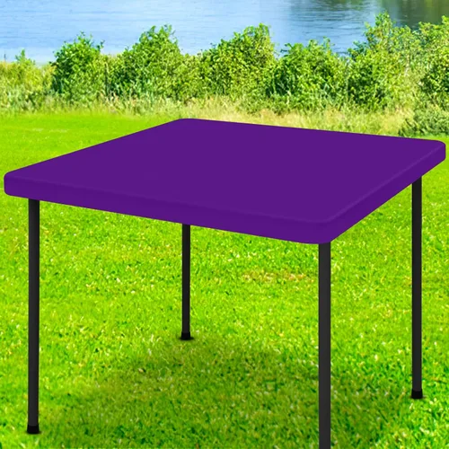 Miniatura 54 de Moosfor Mantel rectangular de elastano de 4 pies, manteles elásticos ajustables para pícnic, funda elástica y lavable para mesa de patio para Azul