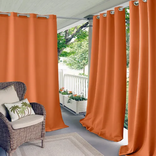 Miniatura 11 de Elrene Home Fashions Panel de cortina de ventana con ojales y protección UV para interiores y exteriores