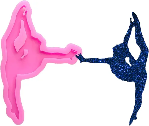 Moldes de silicona con forma de niña bailarina de ballet brillante brillante para manualidades, llavero de bricolaje, molde de arcilla polimérica,