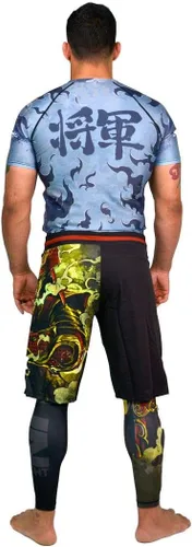 Miniatura 3 de SHOGUN Camiseta de compresión de lucha contra erupción BJJ MMA Premium Jiu Jitsu Fighting Grappling
