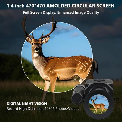 Miniatura 3 de Gafas digitales de visión nocturna de 950 Nm, monocular montado en el casco con pantalla AMOLED HD de 1.4 pulgadas para camping, caza y seguridad