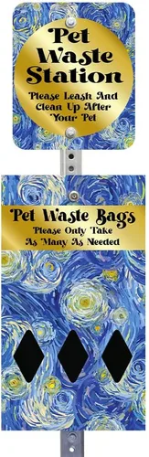 Miniatura 10 de ZERO WASTE USA NUEVA 2026 DISPENSE-ART™ Estación de basura para perros de aluminio con impresión UV de 7 pies - Sin bote de basura - 25% más