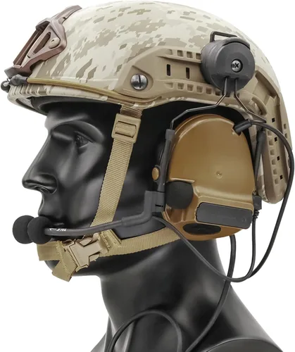 Miniatura 7 de HEARFALCOM Comta III Auriculares Tácticos para Casco Adaptador de Riel ARC Soporte de Disparo con Cancelación de Ruido