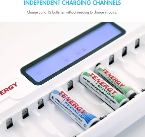 Miniatura 9 de Tenergy TN160 y paquete de 24 baterías recargables, 12 pilas AA, 12 pilas AAA, electrónica doméstica ideal para uso diario