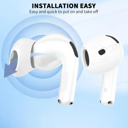 Miniatura 6 de [5 pares] para AirPods 4 Fundas para Puntas de Oído Deportivas Antideslizantes y Anti Rayones de Piel de Silicona Suave Puntas de Oído AirPods 4 Gen