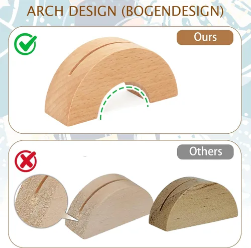 Miniatura 3 de 6 soportes para tarjetas de lugar de madera, para menú, tamaño A6, soporte para números de mesa para restaurantes, fotos para bodas, banquetes