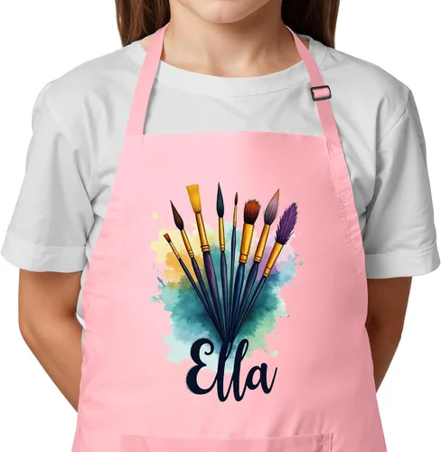 Miniatura 8 de Delantal con Nombre Personalizado para Pintura y Manualidades de Niños – Idea de Regalo Única para Calcetín Navideño para Niños y Niñas – Regalo