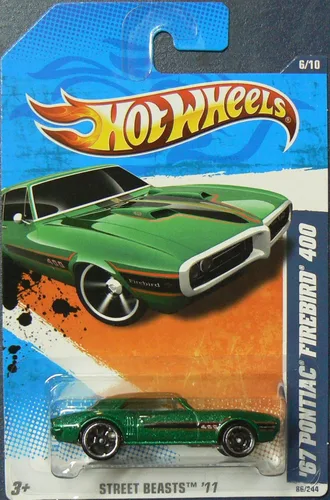 Miniatura 2 de Hot Wheels 2011 Street Beasts '67 Pontiac Firebird 400 86/244, verde