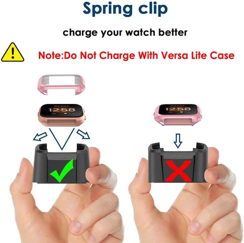 Miniatura 2 de Simpeak Funda protectora de pantalla compatible solo con Fitbit Versa Lite, 5 unidades, protección completa, cubierta de parachoques chapada en TPU