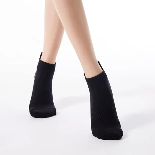 Miniatura 18 de Calcetines de yoga con dedos de pilates con empuñaduras para mujer, antideslizantes, acolchados, florales, calcetines tobilleros para baile de ballet