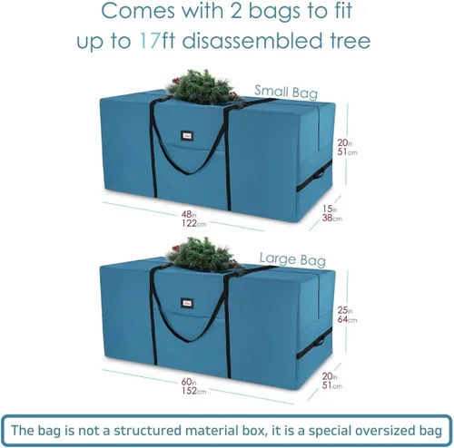 Miniatura 8 de Hearth & Harbor - Bolsa de almacenamiento para árbol de Navidad - Bolsa para árbol de Navidad artificial con asas reforzadas, cremallera doble