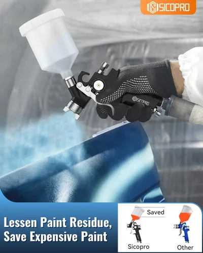 Miniatura 3 de HVLP - Pistola rociadora de pintura, mini pulverizador de pintura de aire para pintura de casa, automóviles, pistolas de pintura automotriz