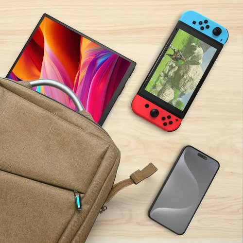 Miniatura 9 de Kado Monitor portátil de 15.6 pulgadas FHD 1080p, carga inversa de 45 W, USB-C mini-HDMI, monitor para juegos, pantalla IPS altavoces integrados