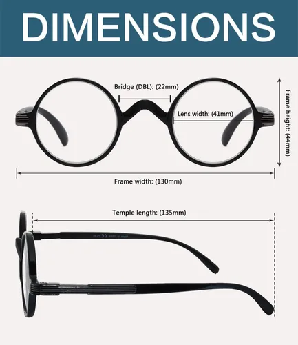 Miniatura 3 de BLUELESS Gafas redondas vintage Professor Readers (negro)