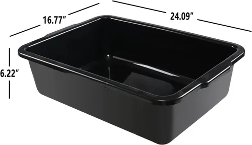 Miniatura 2 de Gainhope - Paquete de 4 cajas grandes de autobús comercial de 32 L, tinas de plástico, color negro