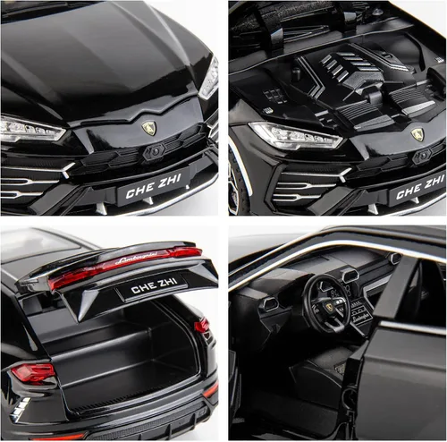 Miniatura 6 de BDTCTK 1:24 Lambo Urus Modelo de coche, Diecast Pull Back Car Toy Car, Puertas abiertas, Luz y sonido, Juguetes para niños Niños Adultos Regalos