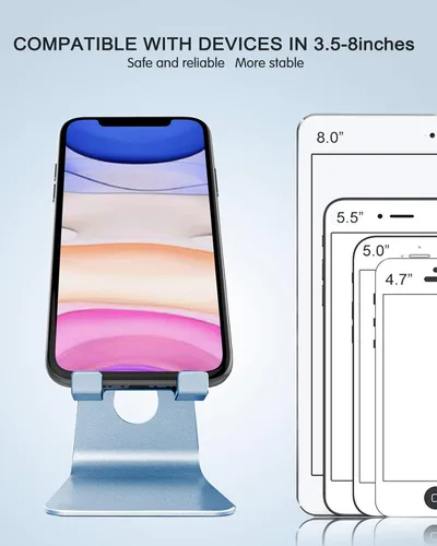 Miniatura 6 de CreaDream Soporte ajustable para teléfono celular, soporte para teléfono, cuna, muelle, soporte, soporte de escritorio de aluminio compatible