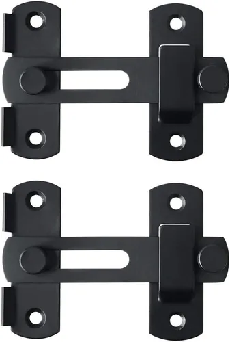 Miniatura 10 de Alise Cerradura de pestillo abatible de 4 pulgadas, Cerradura de seguridad para puerta para cerca de granja de madera, puertas francesas correderas