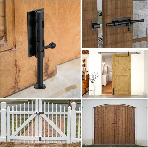Miniatura 6 de Pestillo de Cerrojo de Barril, Cerradura de Puerta con Perno Deslizante, Herrajes para Cerraduras de Puerta con Pestillo, 7.7 Pulgadas, Resistente