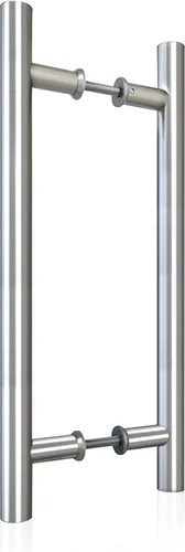 Miniatura 11 de JUBEST Manija de puerta de granero de 12 pulgadas, pasamanos de puerta corredera en forma de H de doble cara, manijas de puerta batiente Negro mate