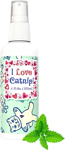 Pet MasterMind I Love Catnip Spray para gatos - Espray de hierba gatera ideal para gatos de interior