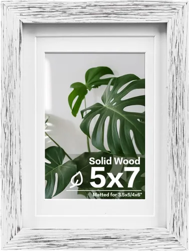 Miniatura 251 de Egofine - Portarretratos de 4 x 6 pulgadas, de madera maciza con plexiglás, para fotos de 3.5 x 5 con paspartú o de 4 x 6 sin paspartú, para colocar