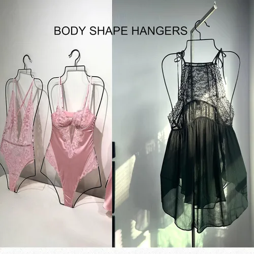Miniatura 7 de Colgador de bikini de cuerpo completo con forma de metal y alambre para traje de baño, perchas para exhibición, paquete de 10 unidades (negro)