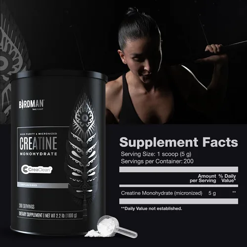 Miniatura 5 de BIRDMAN Polvo de monohidrato de creatina micronizada, recuperación muscular, sin cafeína, creatina pre-entrenamiento, vegano, post-entrenamiento