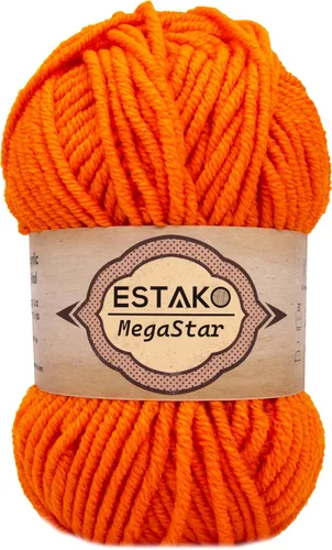 Miniatura 43 de Estako Megastar, 3.52 Oz (100g) de hilo de acrílico 75% y lana 25%, suave, peso grueso voluminoso #5 para crochet y tejer 120 yardas (110m)