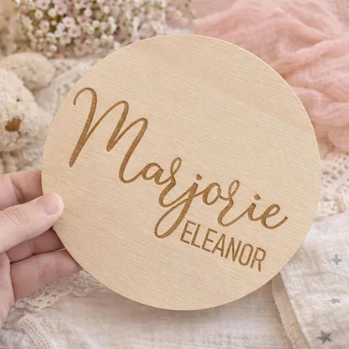 Miniatura 11 de Letreros de madera de lujo personalizados con nombre de bebé, bebé próximamente, regalos de bienvenida recién nacido para niño o niña, estilo 01