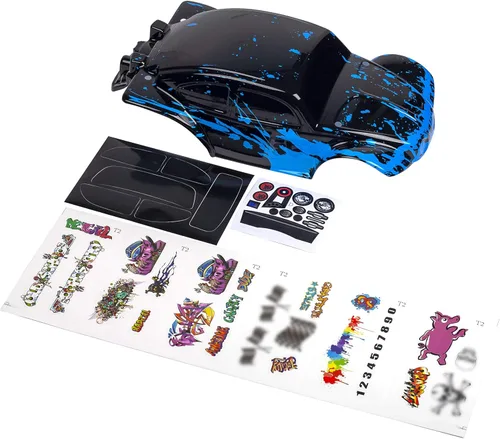 Miniatura 3 de SummitLink Cuerpo personalizado azul fangoso sobre negro compatible con escala 1/10 RC coche o camión (camión no incluido) STB-BB-01