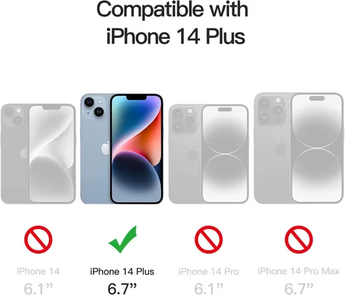 Miniatura 3 de JETech - Protector de pantalla de cobertura completa para iPhone 14 Plus de 6.7 pulgadas, película de vidrio templado 9H, compatible con fundas