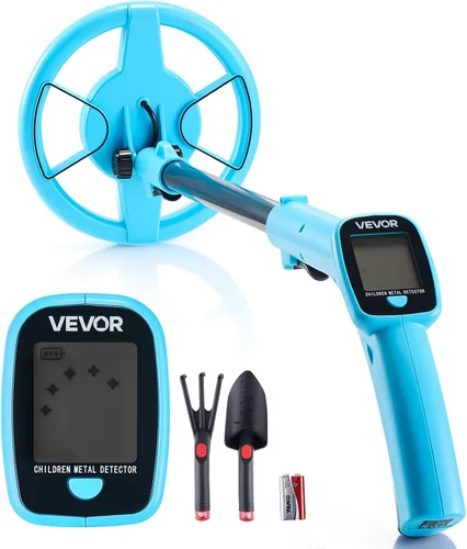 VEVOR Detector de metales, 4 pulgadas, detector de metales ligero con pantalla LCD, bobina de búsqueda impermeable IP68 de 6 pulgadas, detector de