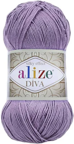 Miniatura 47 de Alize Diva Silk Effect 100% hilo acrílico de microfibra, 1 madejas de bola de 3.53 oz 383yds color (1 - crema)